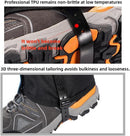 Orange Breathable Nylon Waterproof Hiking Leg Gaiters and Snow Boot Gaiters (Fleece Lining) - Unisex Adjustable Sand & Mud Protection for Mountaineering & Desert Trekking, L Size