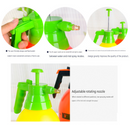 Home Closed Room Dust Cleaning Essentials Bundle - Pink floral pattern Waterproof Apron, White Long Handle Floor Scrubber Brush,Orange 3L Pressure Sprayer - Multi Purpose Household Kit for Kitchen, Bathroom and Garden Care