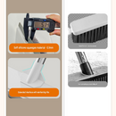 Home Closed Room Dust Cleaning Essentials Bundle - Pink floral pattern Waterproof Apron, White Long Handle Floor Scrubber Brush,Orange 2L Pressure Sprayer - Multi Purpose Household Kit for Kitchen, Bathroom and Garden Care