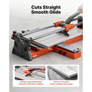 600 mm Manual Tile Cutter, Upgraded Sliding Head Cutting Tool with Spring-Loaded Base, Angle Fence, Tungsten Carbide Cutting Wheel, Alignment Guide, for DIY Pros, Ceramic, Floor & Wall Tiles
