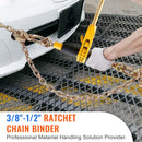 Ratchet Chain Binder 2PCS, 0.9-1.2 cm Heavy Duty Load Binders, with G80 Chains 5443 kg Secure Load Limit, Labor-saving Anti-skid Handle, Tie Down Hauling Chain Binders for Flatbed Truck Trailer