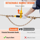 Ratchet Chain Binder 2PCS, 0.9-1.2 cm Heavy Duty Load Binders, with G80 Chains 5443 kg Secure Load Limit, Labor-saving Anti-skid Handle, Tie Down Hauling Chain Binders for Flatbed Truck Trailer
