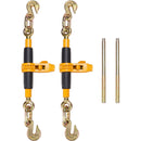 Ratchet Chain Binder, 0.9-1.27 cm Heavy Duty Load Binders, with G80 Hooks 5443 kg Secure Load Limit, Labor-saving Anti-skid Handle, Tie Down Hauling Chain Binders for Flatbed Truck Trailer, 4 Pc