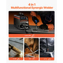 MIG Welder, 160A Synergic Mig Welding Machine, 4-in-1 Gas MIG/Flux Core MIG/Stick/Lift TIG Multi-Process Welder Machine with IGBT Inverter Technology and LCD Screen Display