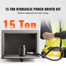 15 Ton Hydraulic Knockout Punch Kit, 1/2" to 4" Conduit Hole Cutter Set, KO Tool Kits with Puncher 10 Piece, Metal Sheet Driver Tools, For Aluminum, Brass, Stainless Steel, Fiberglass and Plasti