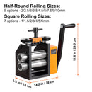 Rolling Mill, 3"/76 mm Jewelry Rolling Mill Machine, 1: 2 Gear Ratio, 3-in-1 Multi-function Rolling Mill, 0.1-7mm Press Thickness for Metal Jewelry Making Sheet Square Wire Semicircle Pattern