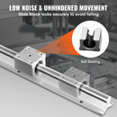 Linear Guide Rail Set, SBR20 1000mm, 2 PCS 39.4 in/1000 mm SBR20 Guide Rails and 4 PCS SBR20UU Slide Blocks, Linear Rails and Bearings Kit for Automated Machines DIY Project CNC Router Machines