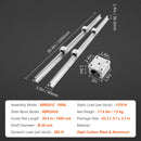Linear Guide Rail Set, SBR20 1000mm, 2 PCS 39.4 in/1000 mm SBR20 Guide Rails and 4 PCS SBR20UU Slide Blocks, Linear Rails and Bearings Kit for Automated Machines DIY Project CNC Router Machines